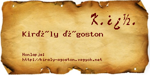 Király Ágoston névjegykártya